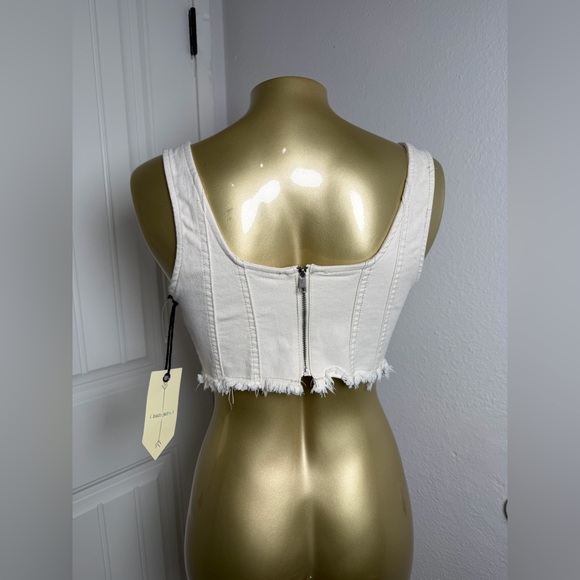 (ban jara) Elegant Cream Floral Crop Top S - Picture 5 of 5